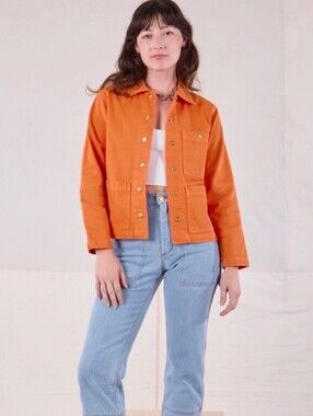 Big Bud Press Work Jacket Cotton Orange Size Petite